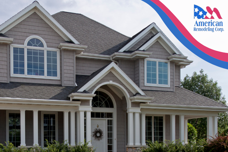 A beautiful Severn Roofing with Asphalt Shingles resiliently standing with gray clouds behind it